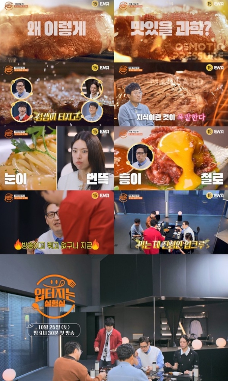 ‘입 터지는 실험실’ 김풍-궤도-하영-김상욱-이광렬이 소개하는 각자의 ‘맛 공식’은? 신개념 먹방 미식X과학, 1차 티저 영상 공개