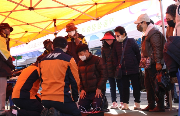 연천소방서, 전곡 5일장 대상 찾아가는 응급처치 교육 실시