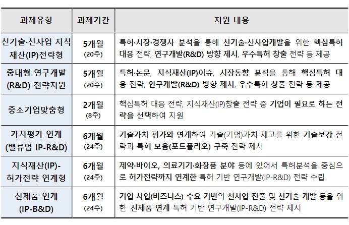특허청, 특허기반 연구개발 전략지원 사업 공고