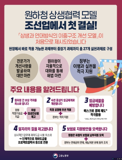 고용노동부, “상생과 연대 방식의 이중구조 개선” 모델 첫 제시