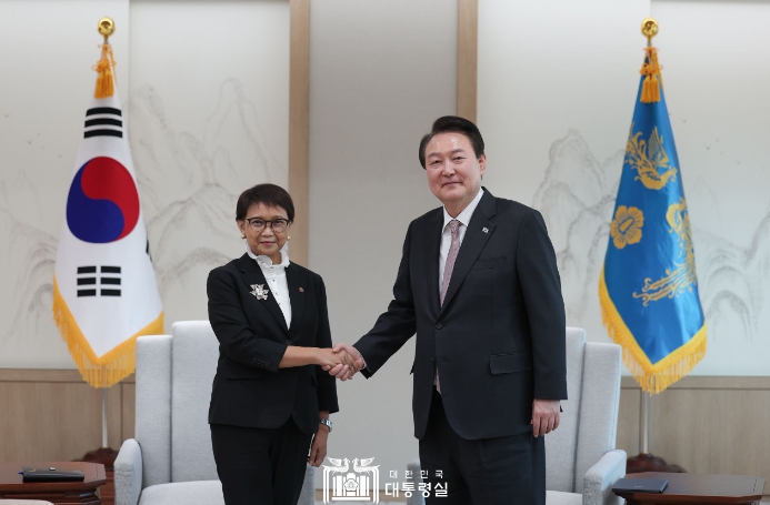 윤석열 대통령, 인도네시아 외교장관 접견