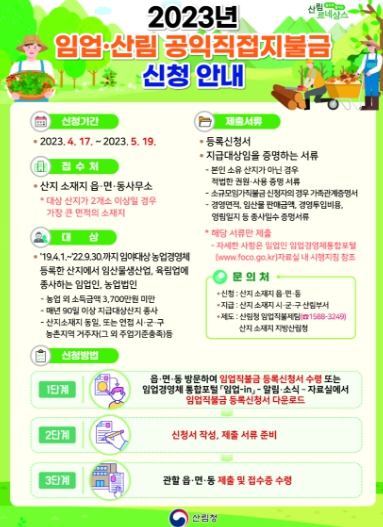 경남도 임업직불금, 4월 17일부터 신청하세요