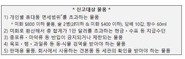 기획재정부, 여행자 휴대품 신고 및 납세 관련 개편