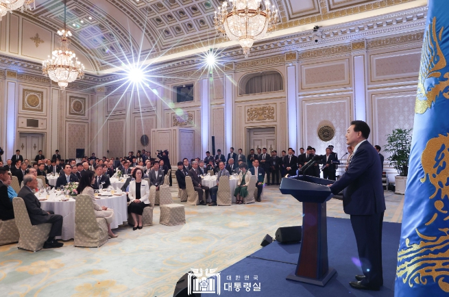 윤대통령, 독립유공자 초청 오찬… "독립운동, 자유민주국가 위한 건국운동"