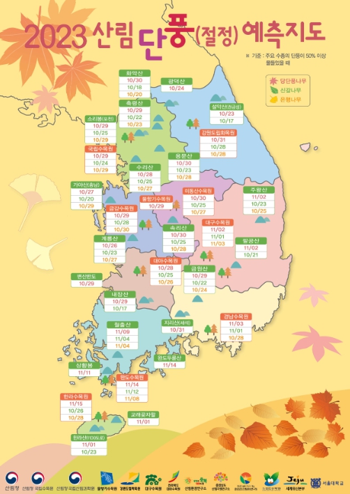 산림청, 성큼 다가온 가을, 단풍 구경 떠나볼까?