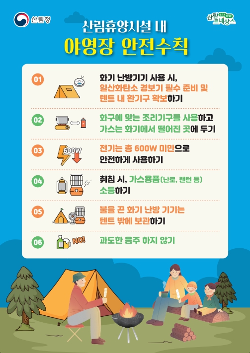산림청, 겨울철 야영 안전하게 즐기세요