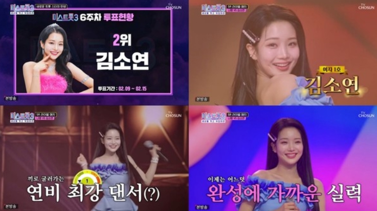 '미스트롯3' 김소연, 6주 차 대국민 투표 2위 등극! 날로 치솟는 인기 증명 