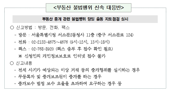 서울시, 부동산중개사무소 지도·점검…이사철 투명한 거래질서 확립