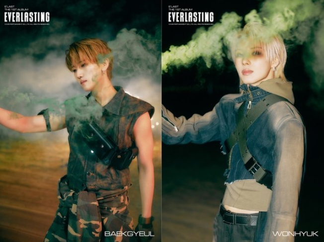 엘라스트(E’LAST) 백결·원혁, 밀리터리 콘셉트 착장...짙어진 섹시 카리스마 ‘여심 저격’
