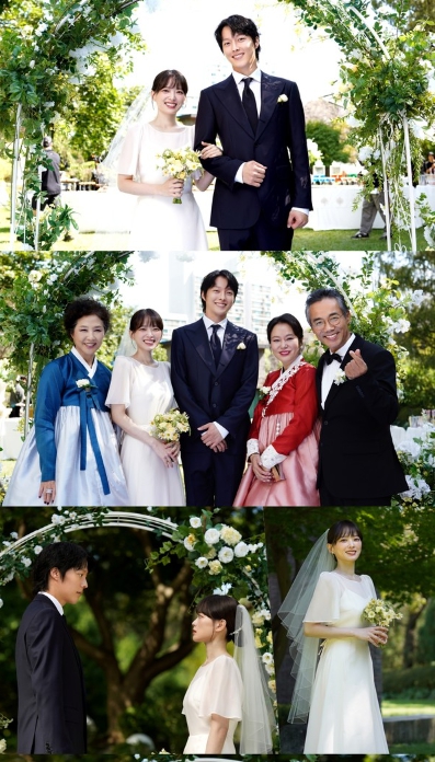 '히어로는 아닙니다만' 장기용X천우희의 ‘두근두근’ 웨딩샷! ‘귀해커플’, 세상 귀한 결혼식 비하인드 컷 공개