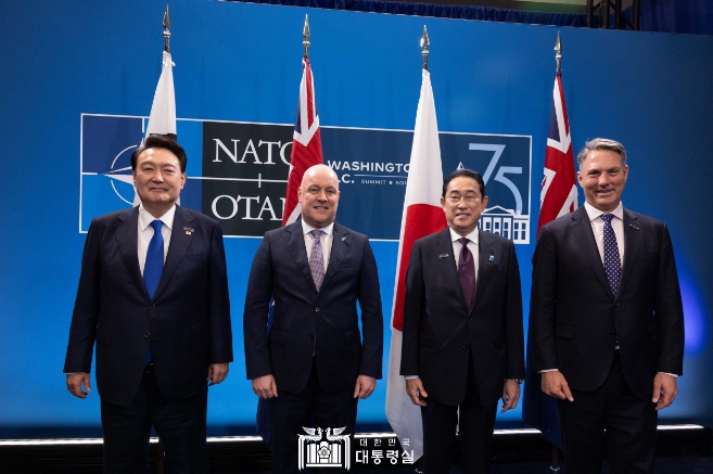 尹 대통령, NATO 정상회의 계기 인태 파트너국(IP4) 정상 회동 참석