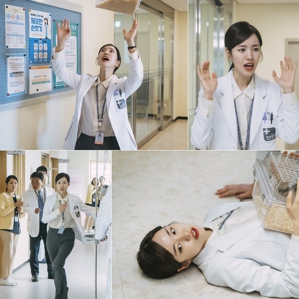 ‘나쁜 기억 지우개’ 진세연, 병원 한복판 ‘혼신의 눕연기’! 망가짐 불사하는 코믹 열연!