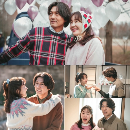 '독수리 5형제를 부탁해!' 엄지원X이필모, 찰떡궁합 늦깎이 부부의 탄생! 깨 쏟아지는 투 샷 공개!