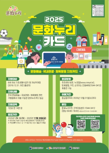 문체부, 문화누리카드 1만원 인상