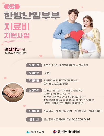 울산시, 한방 난임 치료비 지원사업 추진